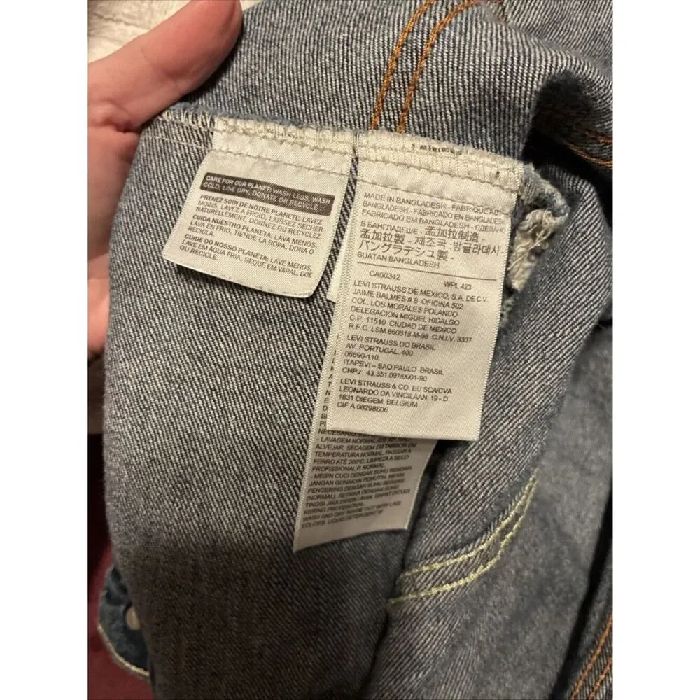 Levi’s Men’s Solid Medium Blue Long Sleeve Jean Denim Jacket Large
